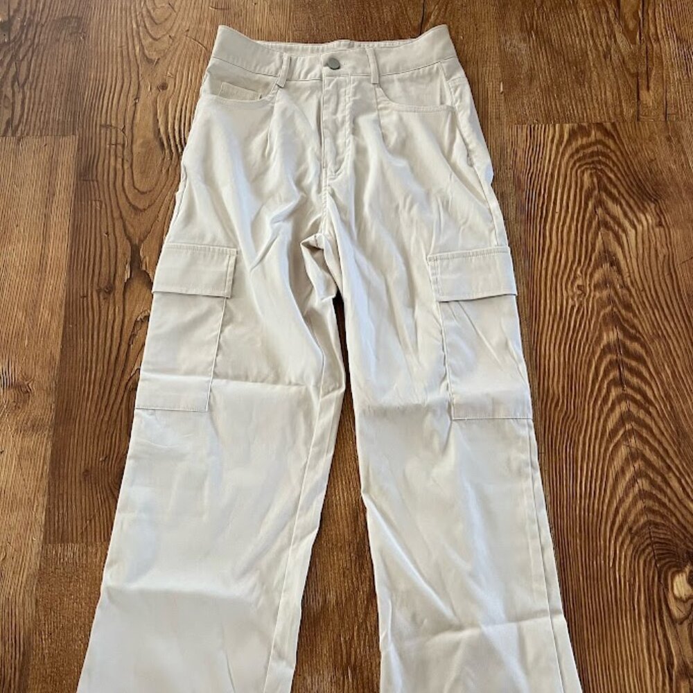 Lightweight Cargo Pants, Cream, Small